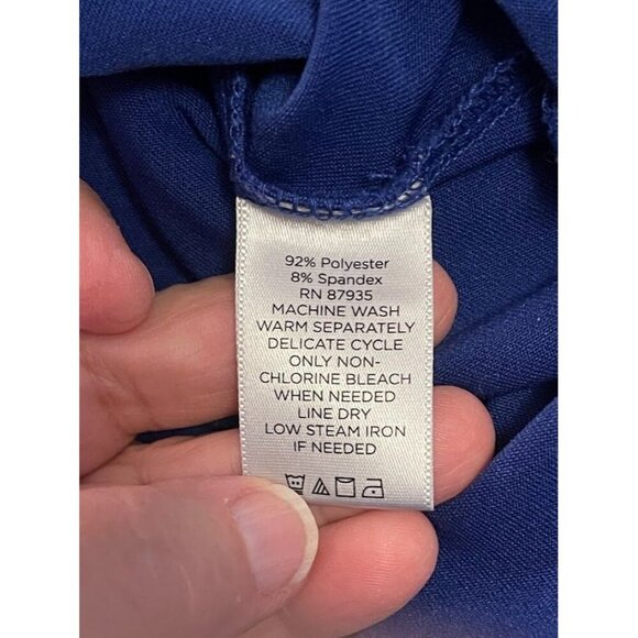 Susan Graver Essentials 1X Blue‎ 3/4 Sleeve Top - Picture 4 of 12